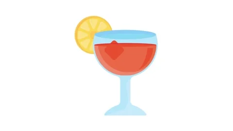 Vector image of a cocktail with a lemon slice, priced at 1 credit, USD $1. Stock Footage 332461631
