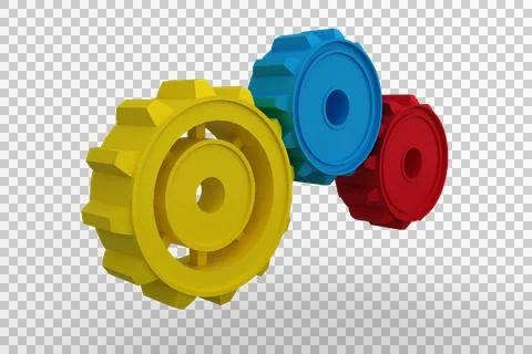 Vector image of colorful cogs Stock Illustration