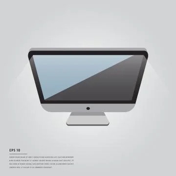 Vector image of computer and lorem ipsum text Ilustración de archivo