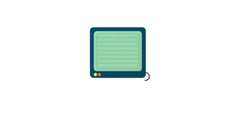 Vector image of a computer keyboard and monitor in flat design, representin.. Stock Footage 332199552