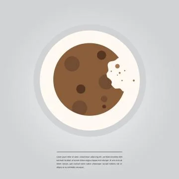 Vector image of cookies on plate and lorem ipsum text Stock Illustration