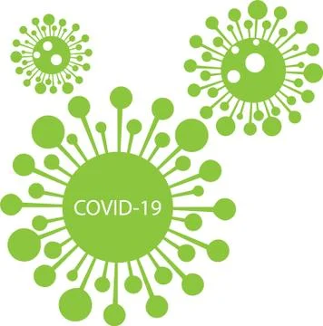 Vector image of the coronavirus microbe 2019 under the microscope on a white Stock Illustration