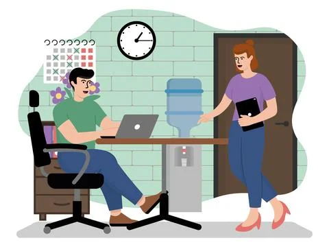 Vector image of corporate team working process Stock Illustration