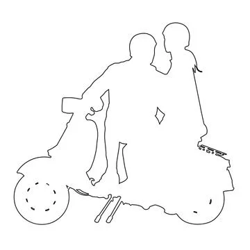 Vector image of a couple in love on the background of a red Valentine's day Stock Illustration