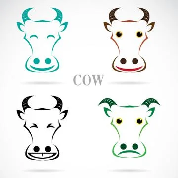 Vector image of an cow face on white background Ilustración de archivo