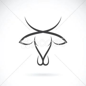 Vector image of an cow head design on white background Stock Illustration