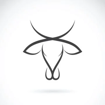Vector image of an cow head design on white background Stock Illustration