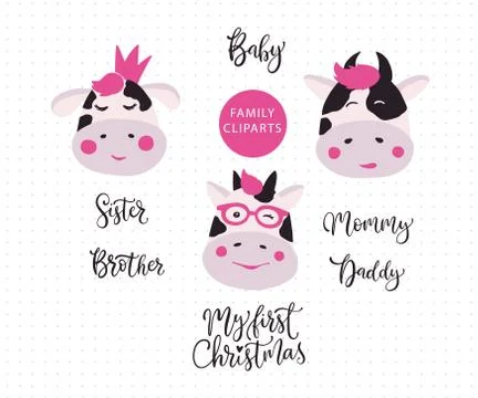 Vector image of an cow head on white background Stock Illustration