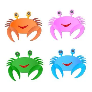 Vector image of an crab on white background Illustrazione stock