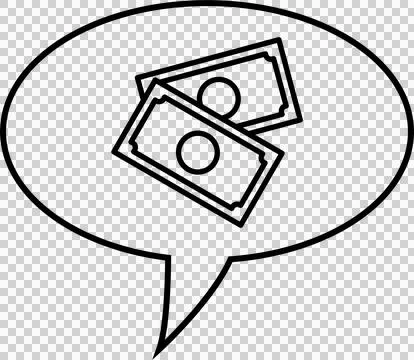 Vector image of currency on speech bubble Stock Photos