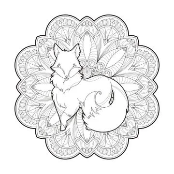 Vector image of a cute fox design isolated on a white background Illustrazione stock