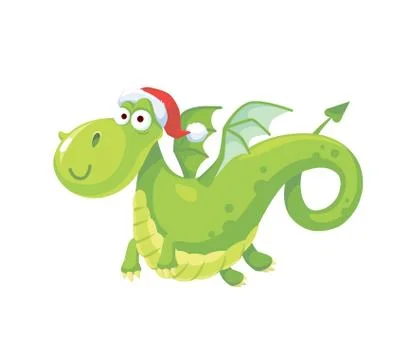 Vector image of cute little dragon. Stock Illustration