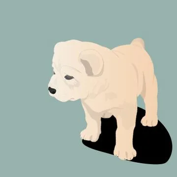 Vector image of a cute wolfhound puppy at the age of one month Stock Illustration