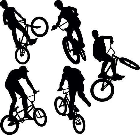 Vector image of a cyclist on BMX performing extreme tricks Stock Illustration