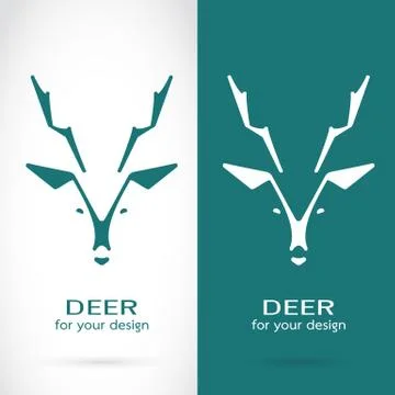 Vector image of a deer head design on white Stock Illustration