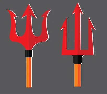 Vector image of devil pitchfork. 스톡 일러스트