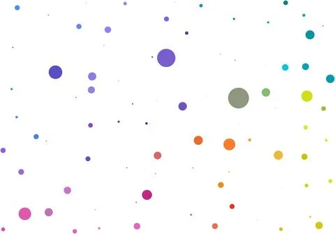 Vector image with different colored dots on a white background Stock Illustration