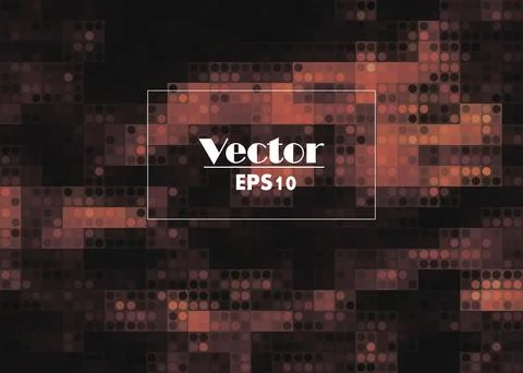 Vector image of a digital stylized pixel flame of fire on a dark background Stock Illustration