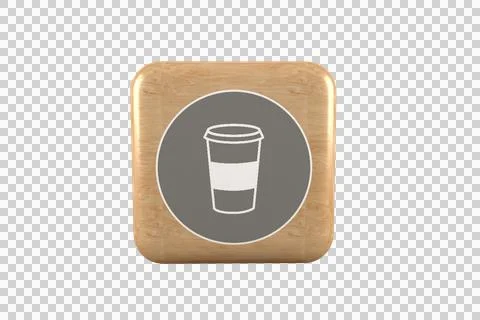 Vector image of disposable glass icon on cube Stock Illustration