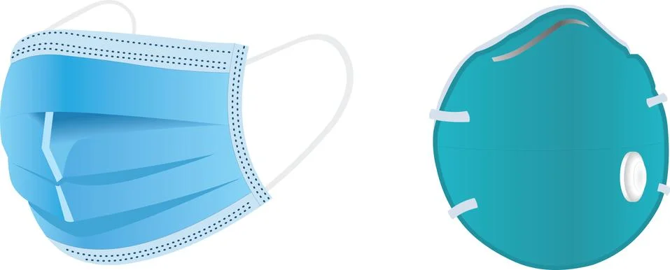 Vector Image of Disposable Surgical Mask, a Personal Protective Equipment Stock Illustration