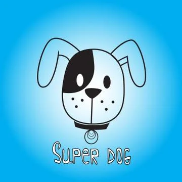 Vector image of dog on blue background Stock Illustration