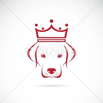 Vector image of a dog head wearing a crown Stock Illustration