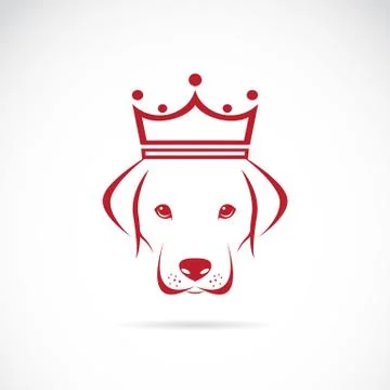 Vector image of a dog head wearing a crown Stock Illustration