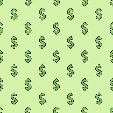 Vector image of a dollar sign on a green background Stock Illustration