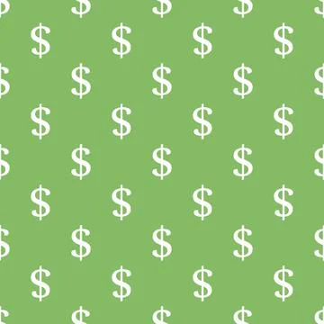 Vector image of a dollar sign on a green background Stock Illustration