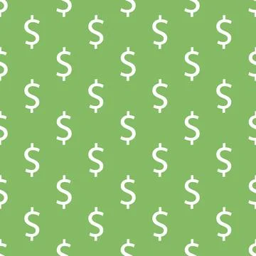 Vector image of a dollar sign on a green background Stock Illustration