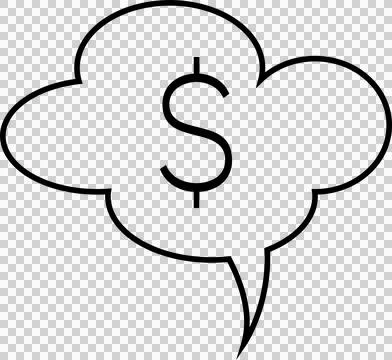 Vector image of dollar sign on speech bubble Stock Photos