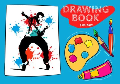 Vector image of drawing book front page design. Stock Illustration