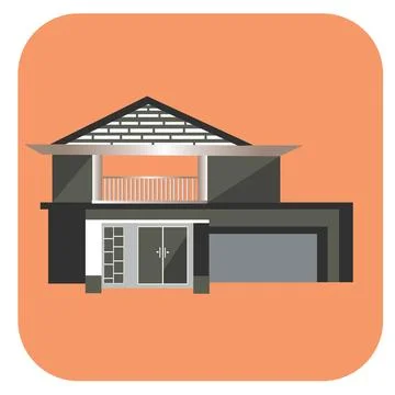 Vector image of Duplex House. イラスト素材