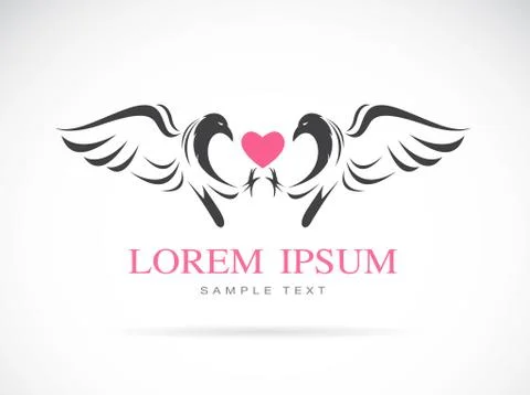 Vector image of a eagle and heart Illustrazione stock