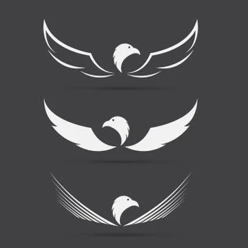 Vector image of an eagle design on black background, Eagle logo for your desi Stock Illustration