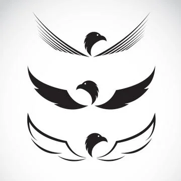 Vector image of an eagle design on white background Illustrazione stock