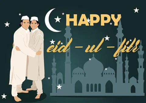 Vector image of Eid Mubarak Ul Adha. Stock Illustration