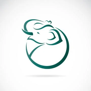 Vector image of an elephant design on white background Stock Illustration