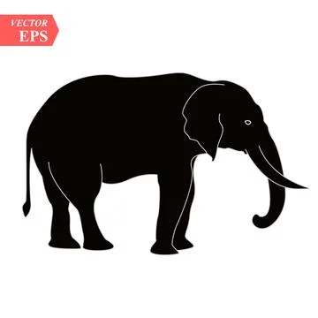 Vector image of an elephant design on white background, Vector elephant Ico.. Stock Illustration