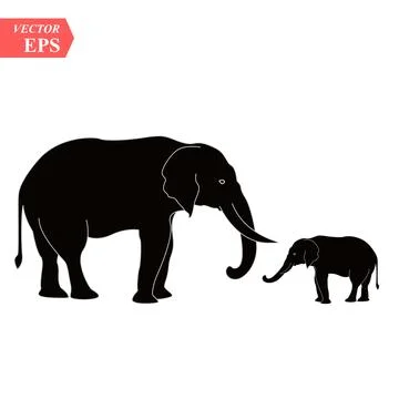 Vector image of an elephant design on white background, Vector elephant Ico.. Stock Illustration