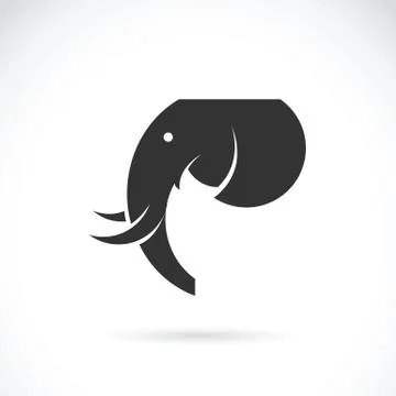 Vector image of an elephant head design on a white background Stock Illustration