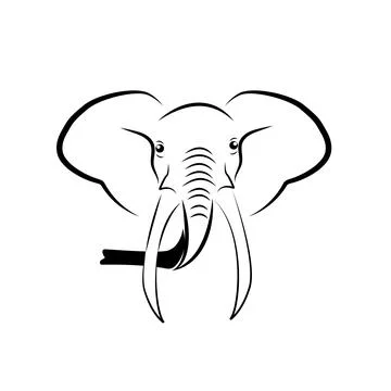 Vector image of an elephant head Stock Illustration