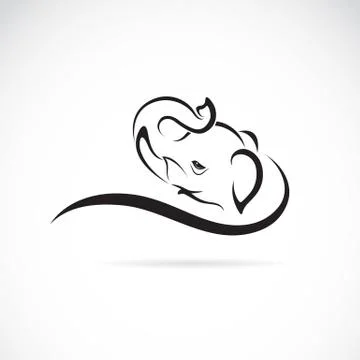 Vector image of an elephant on a white background Stock Illustration