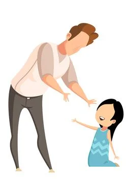 Vector image of father lifting baby Ilustración de archivo