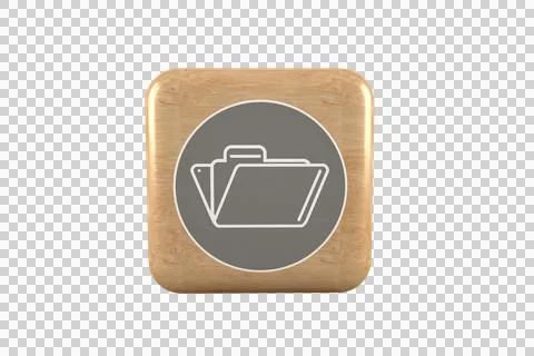 Vector image of file icon on brown cube Stock Photos