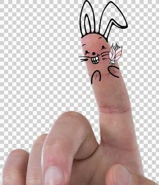 Vector image of fingers as Easter bunny Foto stock