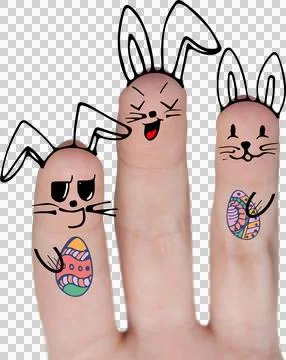Vector image of fingers representing Easter bunny Foto stock