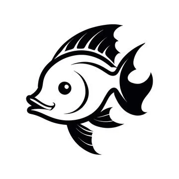 Vector image of a fish on a white background. Design element. Stock Illustration