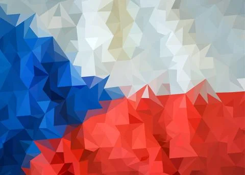 Vector image of the flag of the Czech Republic stylized from triangles Stock Illustration