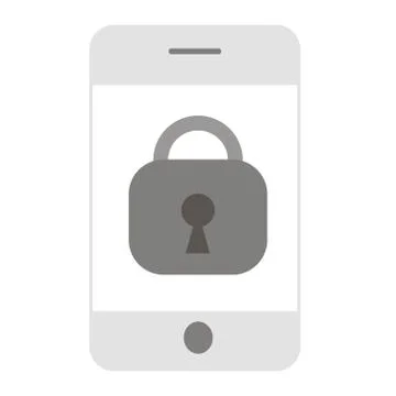 Vector image of flat smartphone with lock on screen Stock Illustration